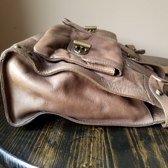 Tarnish Norstrom Distressed Brown Satchel Purse - Picture 4 of 8